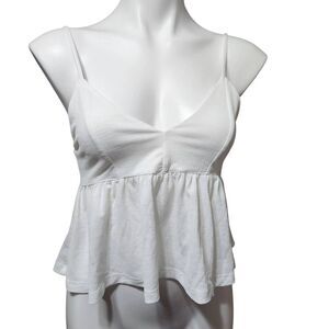 Zara Trafaluc white summer top tie back spaghetti strap top small